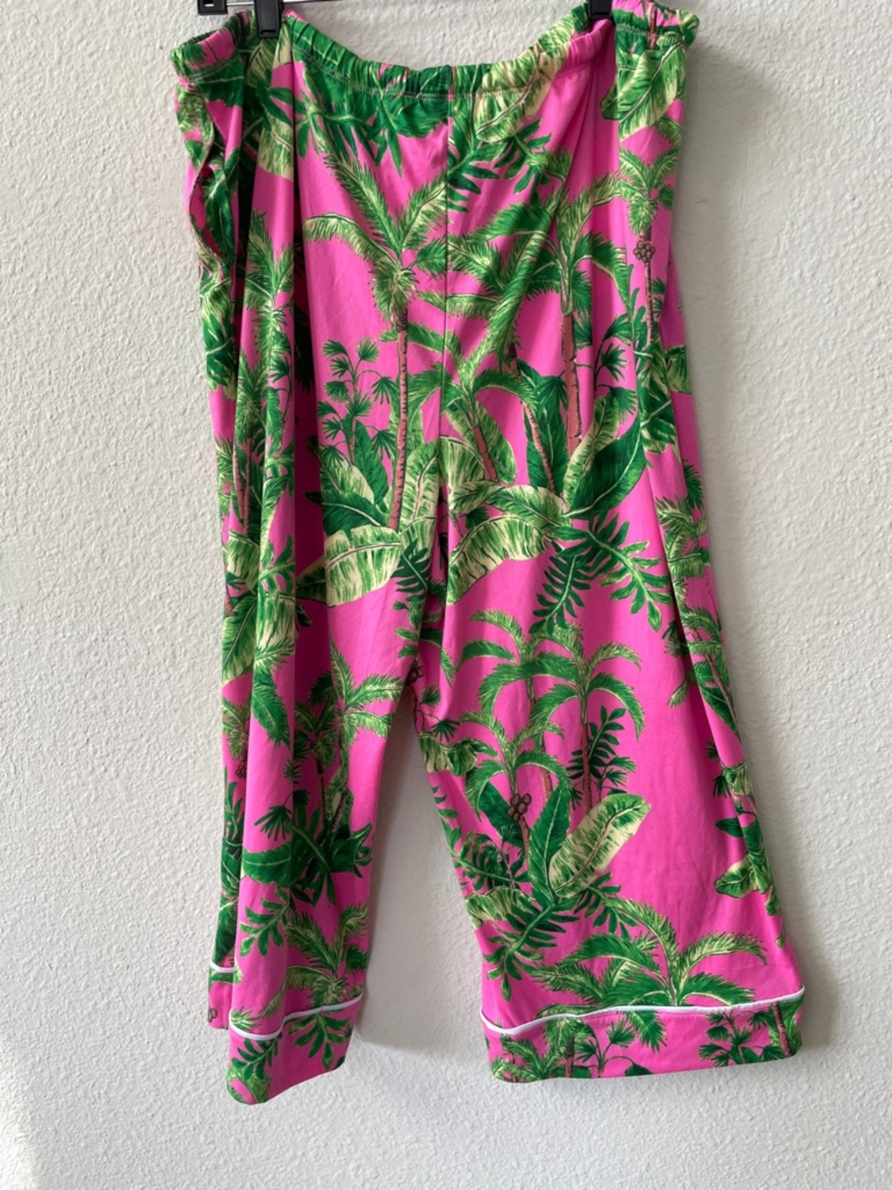 Room Service Pink & Green Palm Tree Print Pajama Set Size XXL - Picture 9 of 13